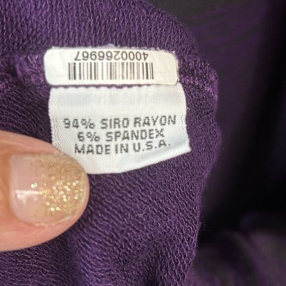 Bryn Walker Women Top Small Purple Black Tunic Lagenlook Oversized Stretch - Picture 6 of 9